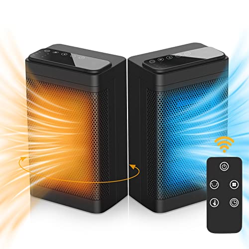 calefactor bajo consumo, 1500W radiadores baño bajo consumo electricos, calefactor electrico bajo consumo Con ajuste de temperatura, temporización, rotación de 70°, radiador electrico Cover