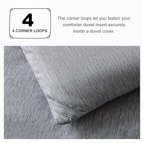 CozyLux Queen Comforter Set 3 Pieces, Heathered Grey Luxury Queen Bedding Sets, Gray Breathable Lightweight Down Alternative Comforter with 2 Pillow Shams, All Seasons Bed Set Gift for Home by CozyLux - Image 5