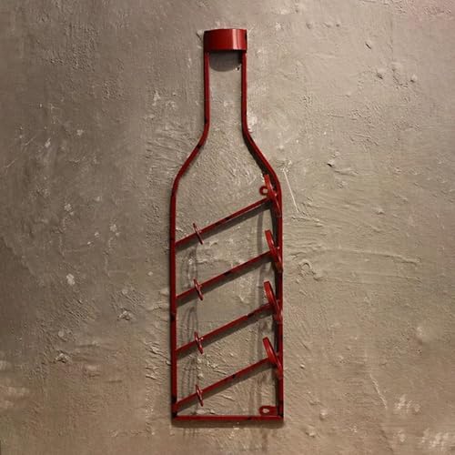 Soporte para 4 Botellas de Vino de Pared Rojo miniatura 1