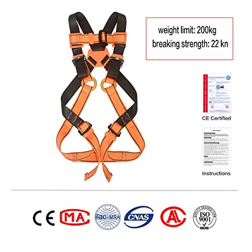 HeeJo Kids\' Harness, Youth Safety Harness Comfort Zipline Climbing Harness Belts for Tree Climbing Outdoor Expanding Training, Caving Rappelling 8 to 14 Years