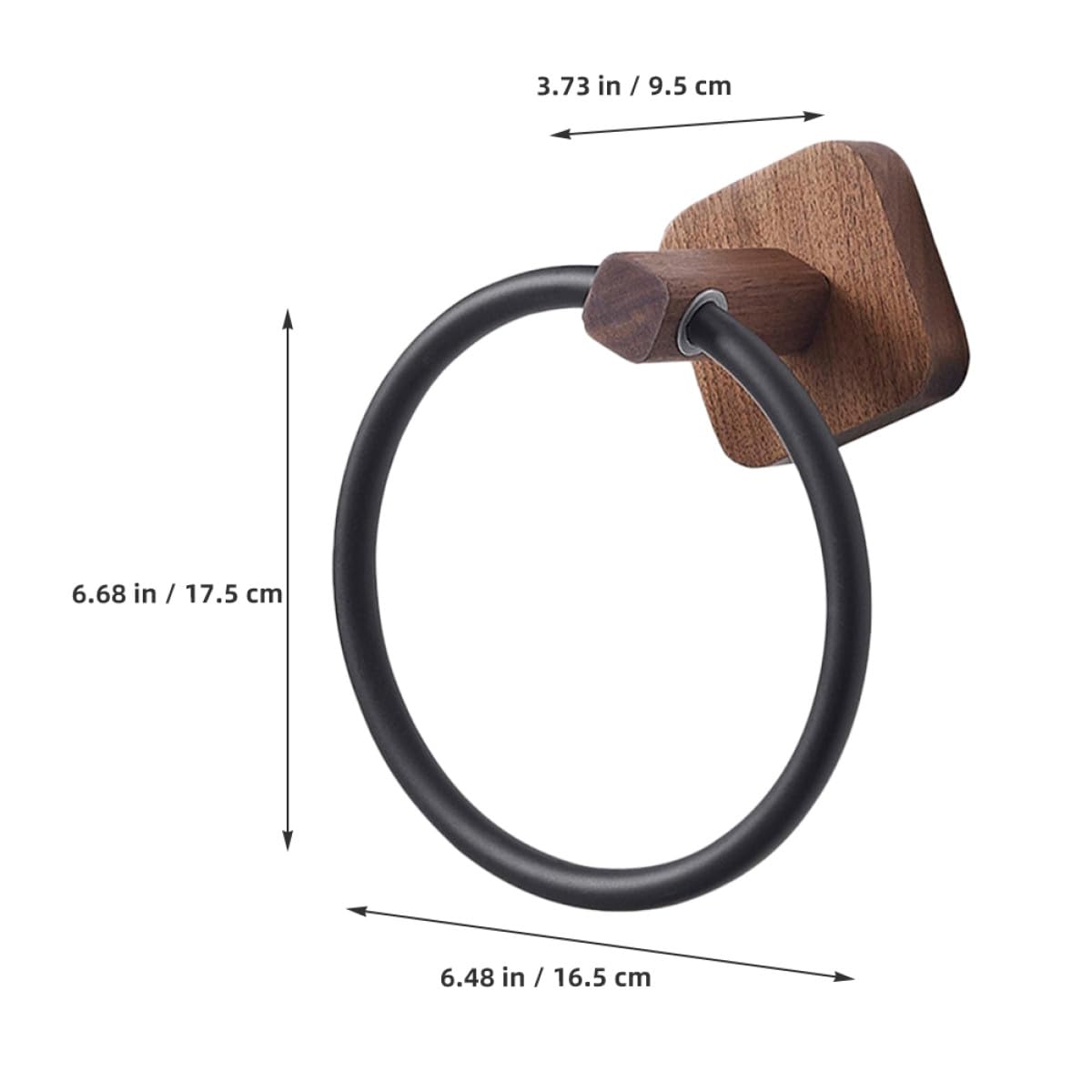 Didiseaon Toallero de Aro para Baño Soporte para Toallas de Mano sin Taladro Estilo Rústico en Madera de Nogal Diseño Seguro Esquinas Redondeadas Adecuado para Baño y Cocina