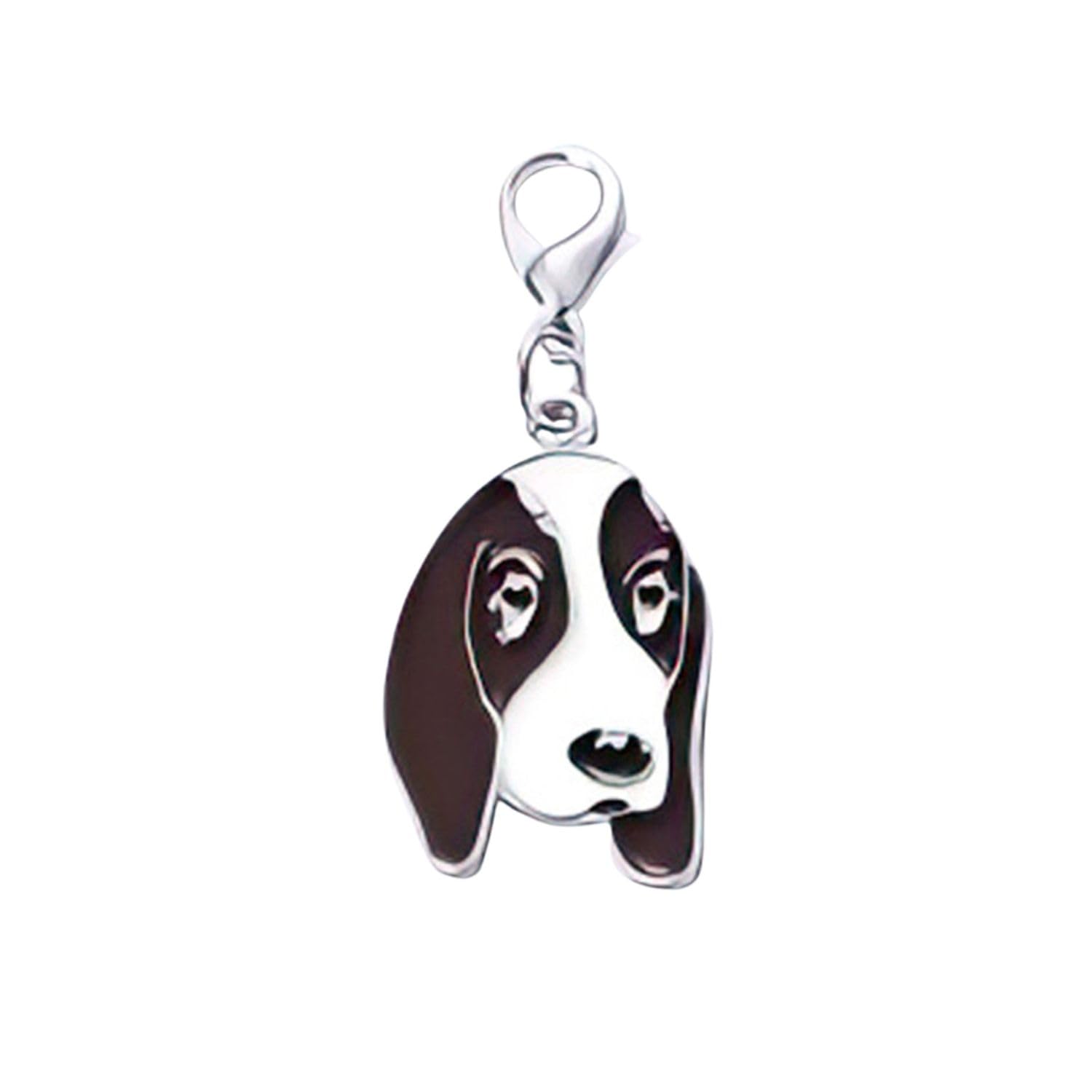 Blue Dream Island Dog ID Tags Pendant,Cute Mini Dog Keychain DIY Dog Collar Ornaments Keyring Dog Lovery Gift_Basset Hound
