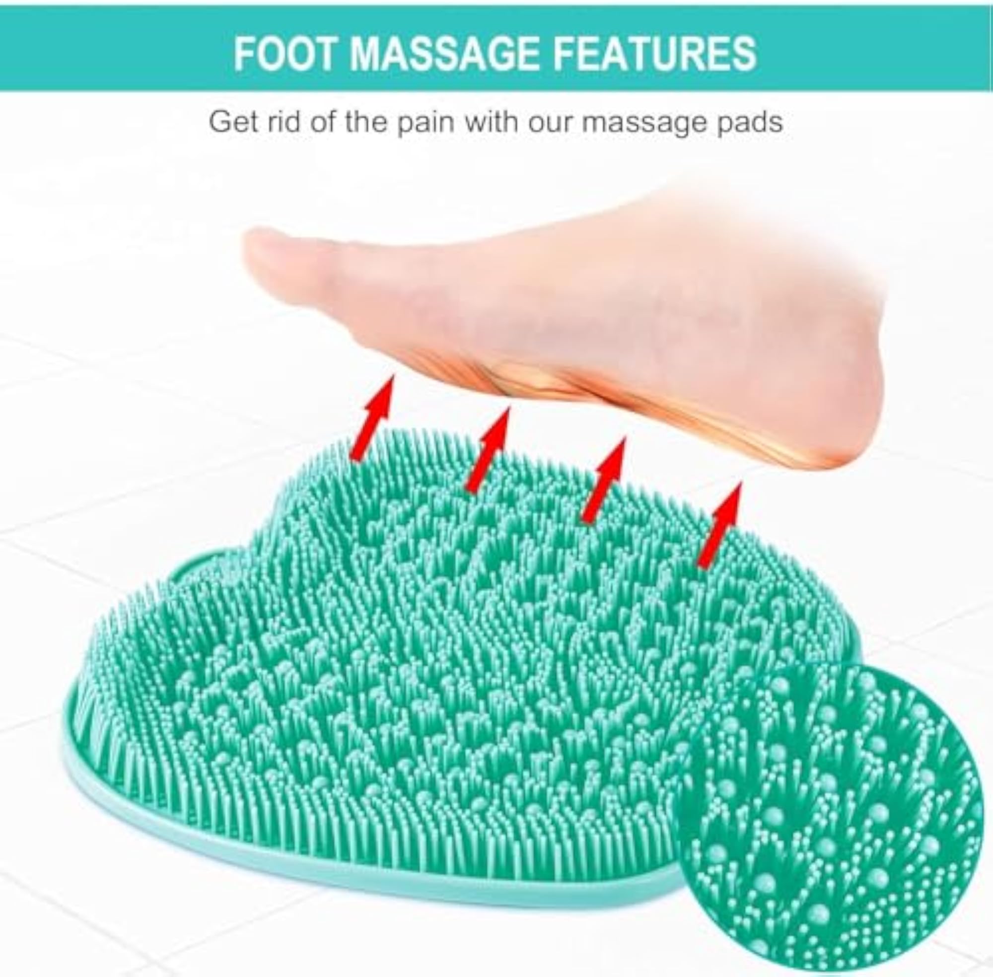 Foot Scrubber Mat for Dead Skin Removal, Green Exfoliating Tool