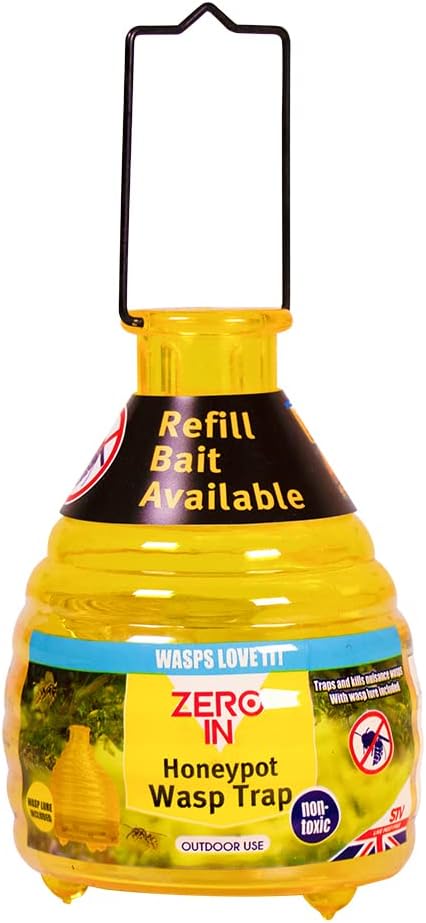 Zero In Ready-Baited Honeypot Wasp Trap Lightweight, Strong ABS Plastic, Effective Wasp Attractant Included