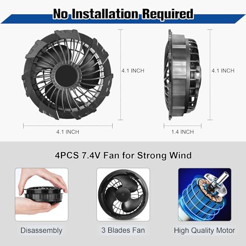 Cooling Vest for Men with 10000mAh Battery Pack, 4PCS Fan 7.4V Electric Cooling Air-Conditioned Clothing Vest Jacket3