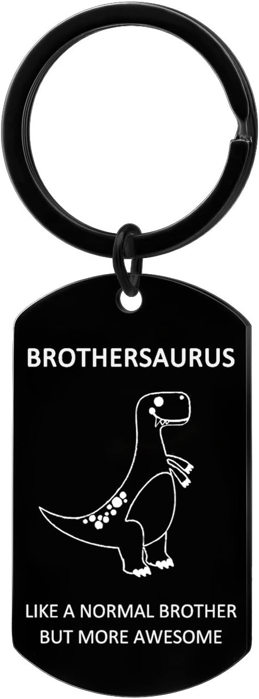 YEEQINBig Brother Gifts Dinosaur Funny Personalized Brothersaurus Keychain Men Birthday Best Friend Gift for Little Brother