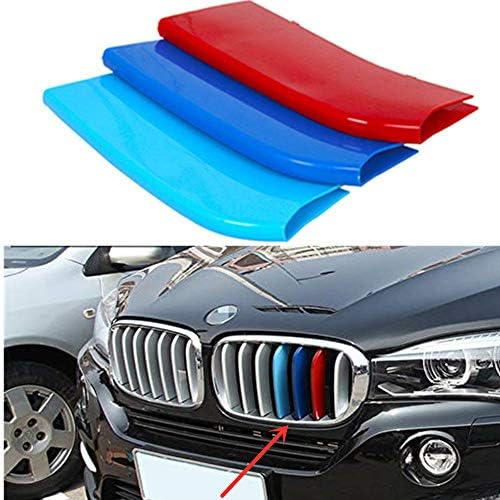 TOPGRIL M-Colored Stripe Grille Insert Trims M Sport Grille Insert Trim Strips FOR 2014-2018 BMW X5 F15 2015-2016 BMW X6 F16 Center Kidney Grill Stripes (Does NOT fit 2017 X6)