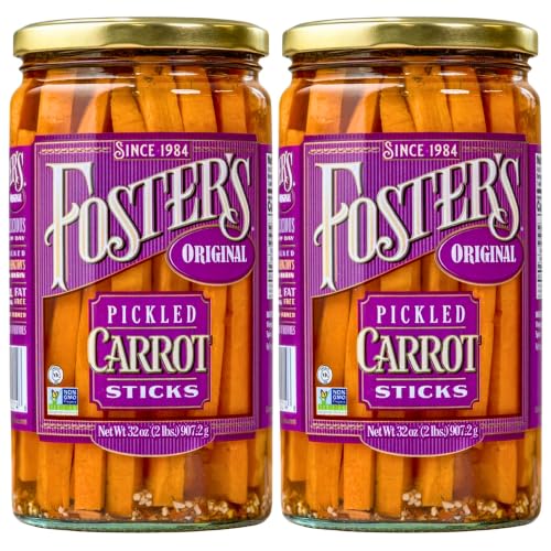 Foster's Since 1984 Pickled Carrots in a Jar, Original, 32oz, 2 Pack