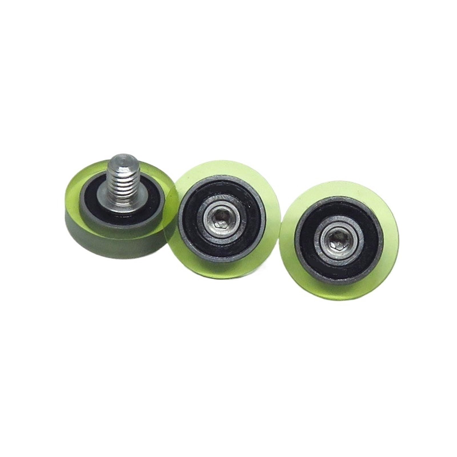 NOBIRTBSA 5 Pieces 20mm Outer Diameter PU Coated Rollers with 696RS Bearings and M6 Screws PU69620-5C1L8M6 Polyurethane Soft Rubber Silent Pulleys