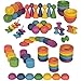 TickiT 73979 Rainbow Wooden Super Set - Set of 84 - 12 Different Shapes in 7 Colors - Loose Parts Play Set for Babies and Toddlers 10m+ - Inspire Curiosity and Open-Ended Play