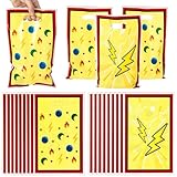 BOpusail 50Pcs Cartoon Lightning Bolts Party Favor Bag with Handle Plastic Goodie Bags Candy Treat Pouch Flash Weather Theme Event Decoration Supplies for Boys Girls Kids Birthday Baby Shower Holiday
