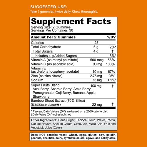 Goli Triple Action Immune Gummies with Vitamin C, D, Zinc - Elderberry Extract, Echinacea, Turmeric, Ginger - Vegan, Non-GMO, Gluten-Free - 120 Count (Pack of 2)