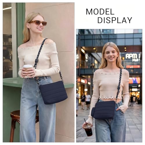 Image of ACUARIO Crossbody Bags for Women - Puffy Tote Bag Purse for Work, Travel, Shoulder Handbag with Small Wallet