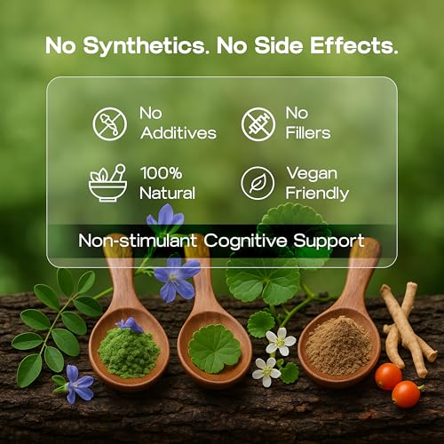 Image of Green Aura Neuro+ Ayurvedic Brain Supplement for Memory, Focus & Clarity | Herbal Capsules with Brahmi, Ashwagandha, Shankhpushpi & Gotu Kola | Mental Energy & Nerve Health - 60 Veg Capsules