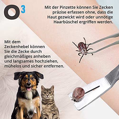 O³ Pinza per zecche e gancio per zecche per