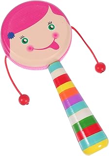 BRIGHTFUFU 1pc Rattle Kids Drums Hand Held Jingle Bell Toddler Drums Christmas Jingle Bell Toy Chinese Toy Drum