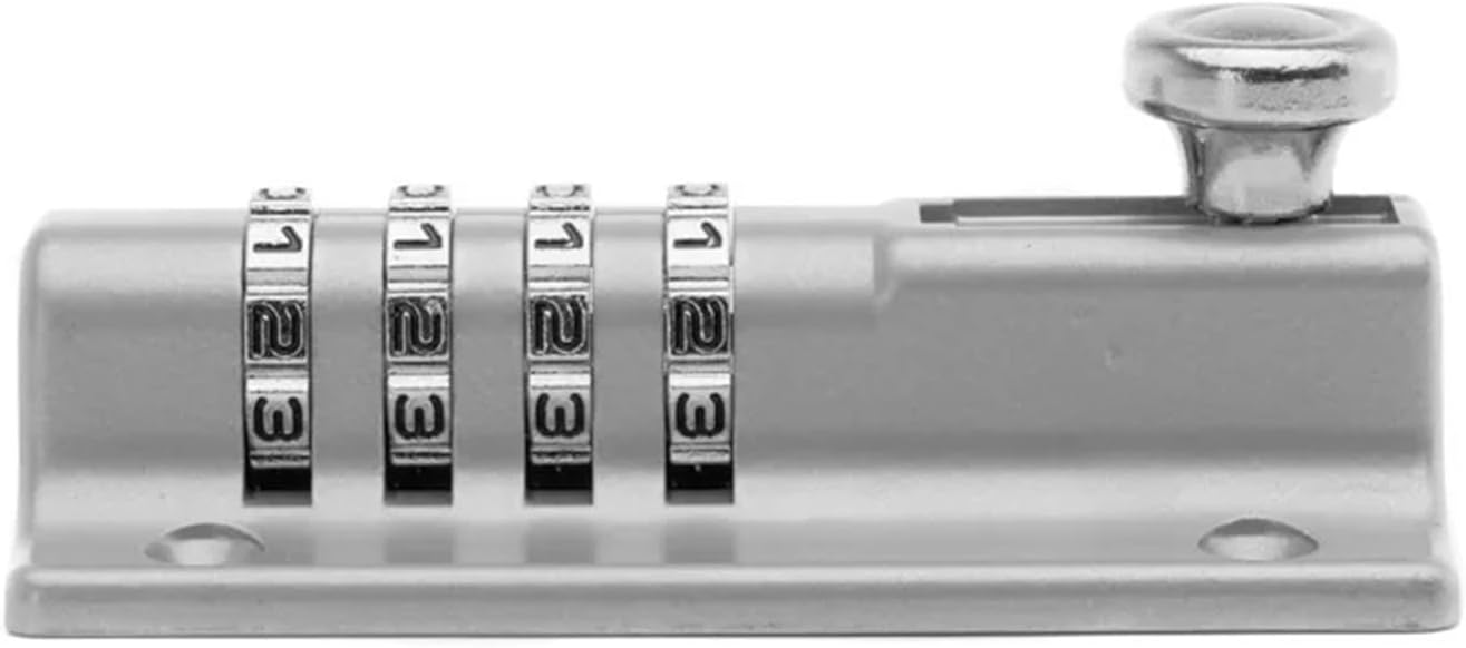 Password Lock Balcony Drawer Latch Door Mortise Padlock Handle Door Bolt Furniture Deadbolt Cabinet Wardrobe Lock 1Pcs(Silvery Color)