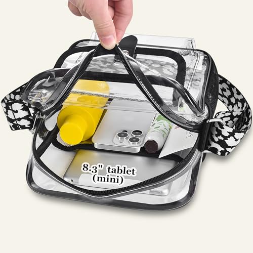 Image of SPODEARS Clear Crossbody Bag for Stadium, Concert, Festival & More - Adjustable Shoulder Strap & Bottle Holder