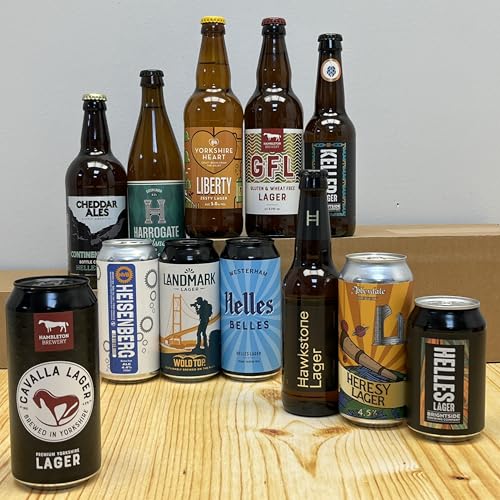 12 British Craft Lagers – Mixed Case of Helles, Lagers & Pilsners – Crisp Refreshing Beer Gift Box