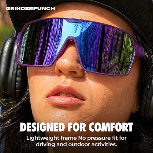 Image of grinderPUNCH Polarized Sports Sunglasses for Men Women UV Protection Shades for Baseball Running Cycling Skiing & Pickleball