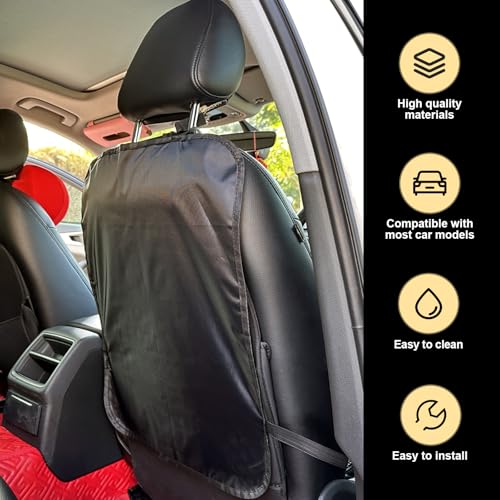 Image of Damwot 2PCS Car Kick Mats Back Seat Protector for Child, Car Seat Cover, Waterproof Protection of Car Seat Back from Mud and Scratches, Automotive Essentials