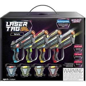 Rechargeable laser tag for kids teens adults easter gifts blasters vest sensors fun ideas age 8 year old toys 4 set lazer teen boy games boys girls outdoor teenage group activities  urban country home decor