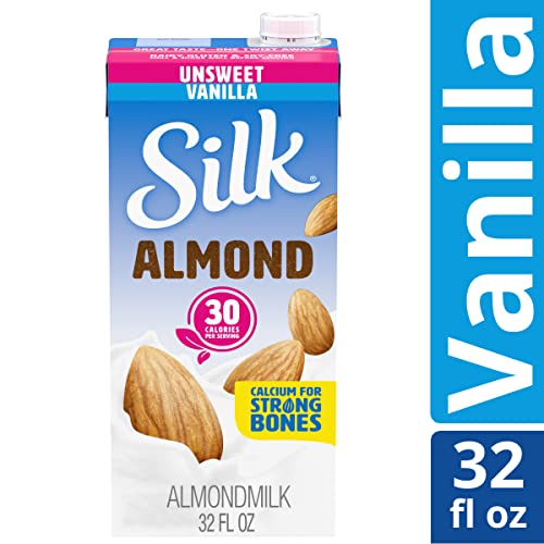 Silk Shelf-Stable Almondmilk, Unsweetened Vanilla, Dairy-Free, Vegan, Non-Gmo Project Verified, 1 Quart #TOP2