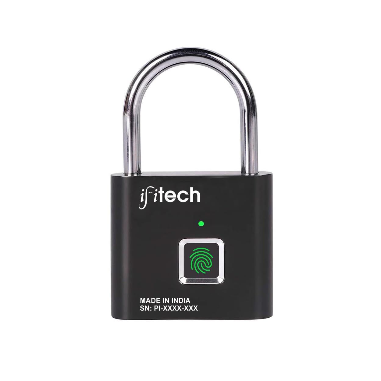 IFITech Smart Fingerprint Padlock - P1 | Rechargeable | Stores 10 Fingerprints | Keyless & Password-Free | Biometric Lock for Travel, Gym, Luggage, Cabinet & Bicycle (Black)-picture-19