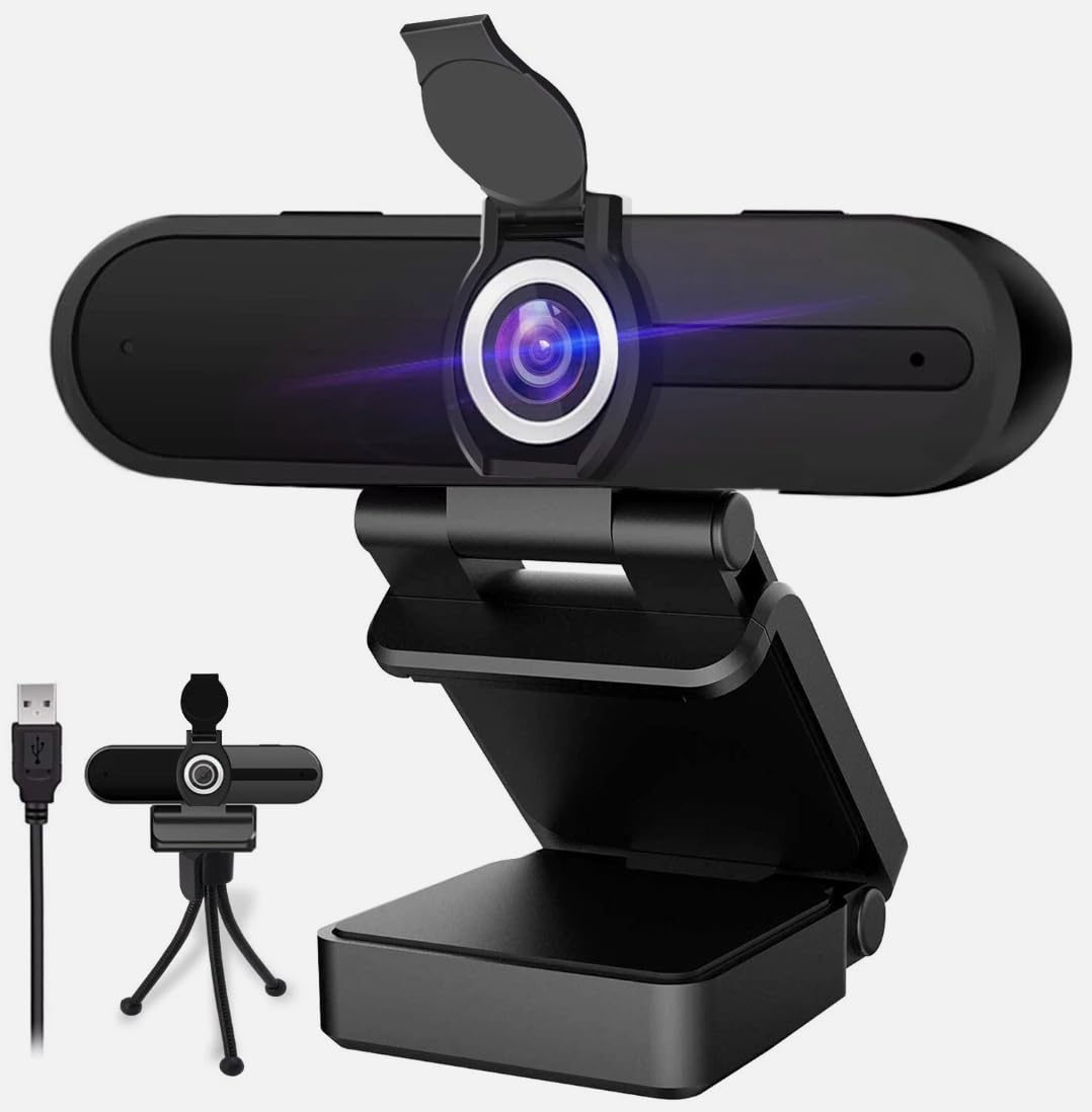 4K Webcam for HP OmniStudio X All-in-One Desktop AI 32-c0000t PC 31.5 Intel,with Microphone & Light & Privacy Cover & Plug&Play,Works Zoom/Teams/Skype/Google Meet