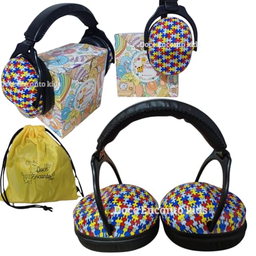 Abafador De Som Ruídos Infantil Adulto Autismo Quebra Cabeca Autista TEA Fone Abafador Protetor de S