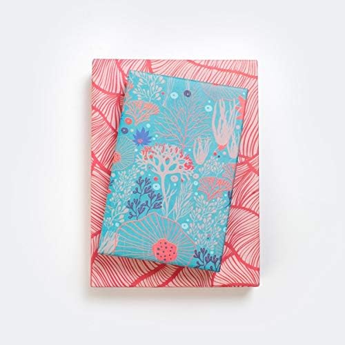Underwater Flora Designer Gift Wrap (6 Sheet Value Pack) - Reversible - Eco-Friendly Wrapping Paper by Wrappily