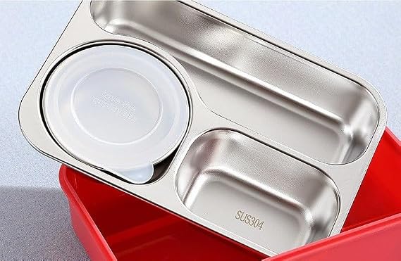 Beslenme Kutusu Paslanmaz Çelik - 900 ml Sos (Çorba) Çelik Kaseli Yeni Nesil Beslenme Kabı