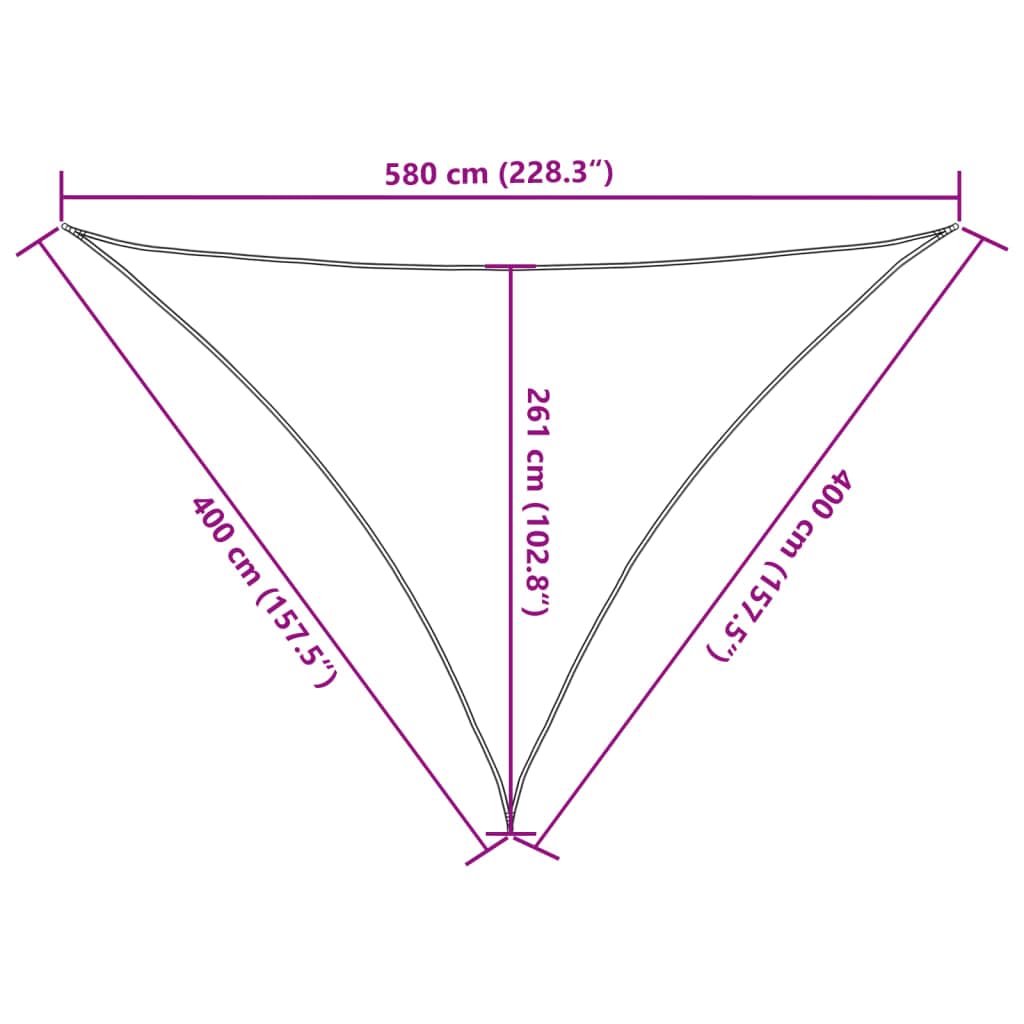 Tenda parasole da 160 g/m², 4 x 4 x 5,8 m, in HDPE, resistente ai raggi UV, permeabile al vento e all'acqua, per giardino, balcone, terrazza, campeggio, con fissaggi in acciaio inox