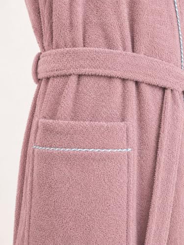 Image of RANGOLI Sunshine 100% Cotton Bathrobes For Women, 500 GSM Free Size Bath Robe With Rope,Ultra-soft, Lightweight & Highly Absorbent Luxurious Bath Gown /Bath Robe