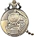 Klassische bronzene dampfbetriebene Autoabdeckung Taschenuhr, praktisches großes weißes Zifferblatt mit arabischen Ziffern Taschenuhren, Utility Bronze Rough Chain Pendant Watch Für Geschenke für Män