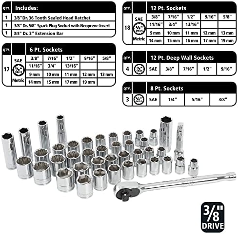 Kit de Herramientas Mecánico GreatNeck 82 Piezas, SAE y Métrico miniatura 4