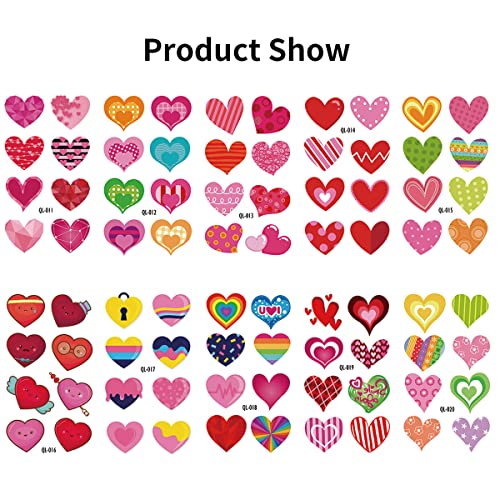 80 Pieces Heart Tattoo Assorted Heart Tattoos Valentines Day Red Temporary Tattoo Waterproof Temp Tattoos Hearts Love Fake Tattoos Valentine Tattoo For Kids Valentines Decal Tattoo Stickers For Women #TOP2