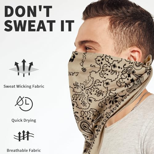 Image of FR Bandanas for Men 100% Cotton Face Covering Headwear Flame Resistant Neck Tie Lightweight UV Protection