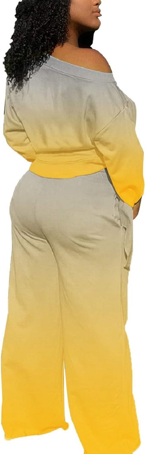 Casual 2 Piece Outfits for Women Sexy Long Sleeve Sweatsuit Jogging Long Pants Sets Tracksuit with Pockets - Image 2