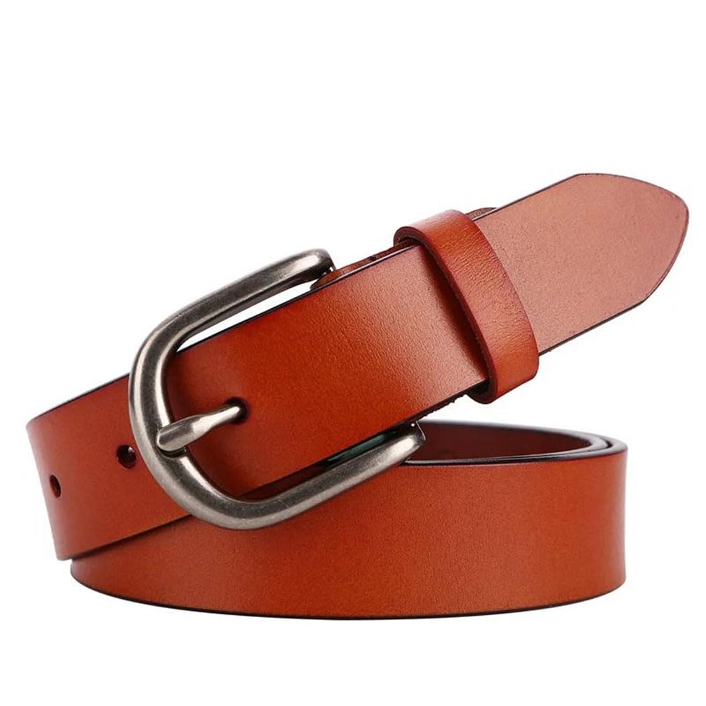Cinturón de cuero para mujer, casual, para pantalones vaqueros, con hebilla de alfiler, cinturón de ropa