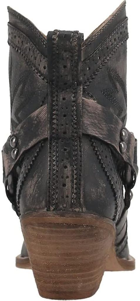 Miniatura 5 de Dingo Womens Gummy Bear Snip Toe Casual Boots Ankle Mid Heel 2-3" - Black