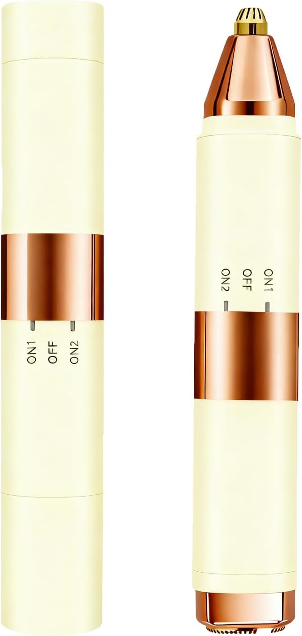 Acavado 2-in-1 Dual Head Eyebrow Trimmer & Flawless Facial Hair Removal for Women, Painless & Gentle Facial Hair Remover for Brows, Chin, Upper Lip, Cheeks, Type-C Charging for Women