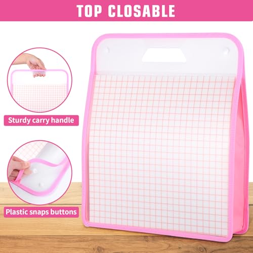 Image of 6 Pack Scrapbook Paper Storage, Clear Expanding Paper Folio with Handle, Portable 12 x 12 in Paper Storage Organizer for Holding Scrapbook, Vinyl Paper, Cardstock