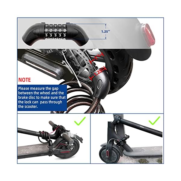 NDakter Bike Lock, 4 Feet Bike Locks Cable, High Security 5 Digit