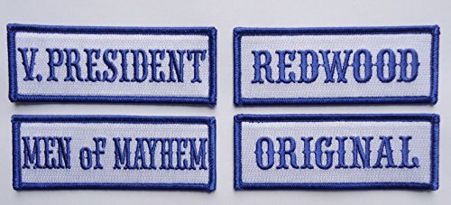 Anarchy Outlaw Biker Vest Jacket Officer Title [Blue] 4 pcs Patches