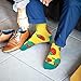 Benefeet Sox Mens Novelty Funny Crew Socks Cool Funky Fruit Patterned Dress Socks Colorful Cotton Sock Fashion Crazy Casual Sock 5 Pack - Avocado, Pineapple, Lemon, Strawberry & Papaya