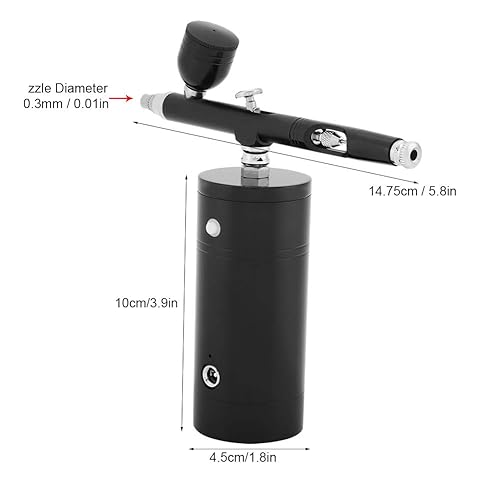 Miniatura 3 de Mini compresor de aire para aerógrafo, mini juego de aerógrafo, pistola de pulverización de aire portátil de doble acción, kit de sistema de