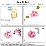2 Pack 7.2FT Artificial Rose Garland, Artificial Flower Vine Hanging Rose Garlands for Outdoor Indoor Wedding Wall Badroom Decoration (Pink) - Image 4