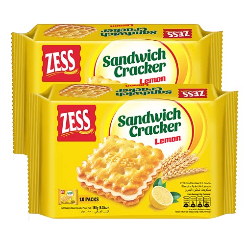 Zess Lemon Wheat Flour Snack Sandwich Crackers 180g (2 Pack)