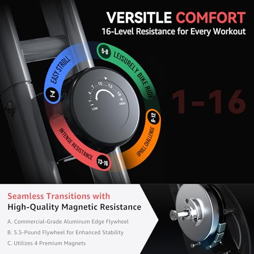 Foldable Exercise Bike with Resistance Bands